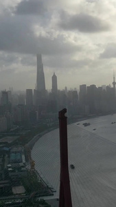 黄浦江航运航拍延时上海风景视频