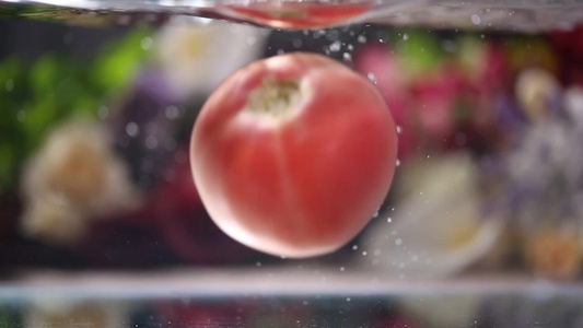 水下西红柿漂浮视频