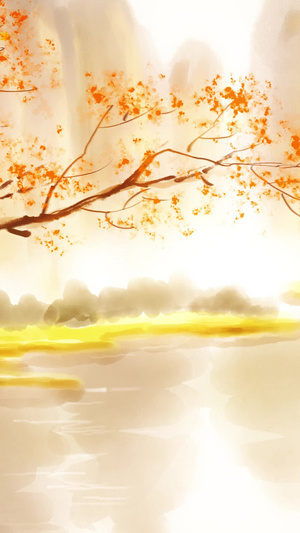 中国风秋天秋季背景视频枫叶飘落40秒视频