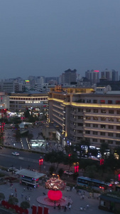 航拍西安城市钟楼城市夜景视频