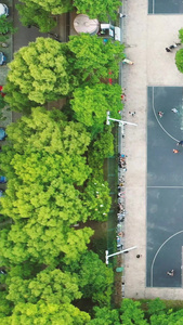 航拍城市篮球场足球场运动的人体育素材运动场视频