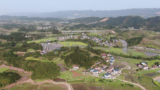 美丽乡村田园农田农业种植航拍视频