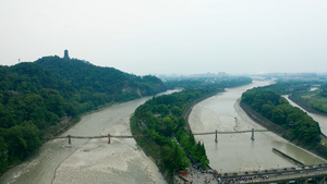 4k航拍都江堰风景76秒视频