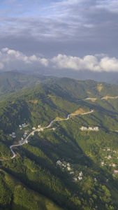 高清竖屏延时航拍百色隆林山间日出景色视频