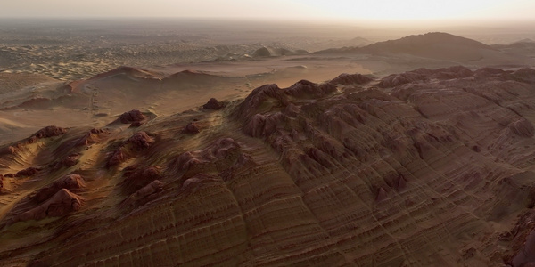 新疆塔克拉玛干沙漠腹地红白山视频