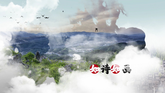 中国风山水画风景宣传视频