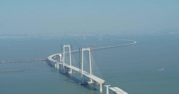 4k广州深中大桥全景航拍视频