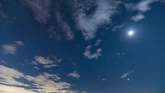 星空流星雨月升延时视频