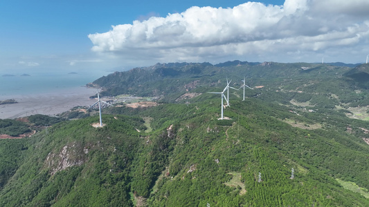 4k福建高岗山陆上风电视频