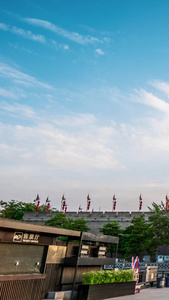 西安古城墙延时旅游景区视频