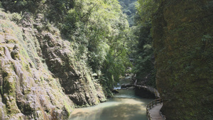 航拍国家5A级旅游景区重庆黑山谷峡谷溪流24秒视频