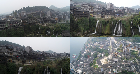 【旅游宣传片】4K湖南航拍湘西芙蓉镇合集视频