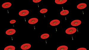 红伞上升动画元素带透明度通道32秒视频