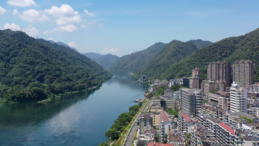 浙江杭州建德城市风光视频