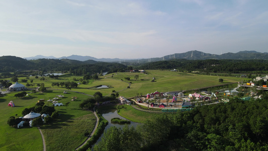 湖北武汉木兰草原5A景区航拍视频