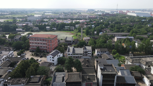 航拍湖南长沙靖港古镇4A景区视频