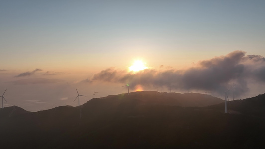 4k福建高岗山陆上风电视频