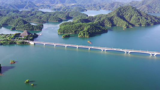 浙江杭州淳安县千岛湖大桥视频