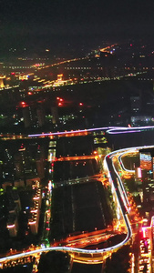 郑州城市夜景双子塔视频