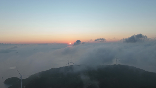 4k福建高岗山陆上风电视频