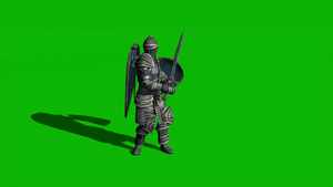 绿屏幕背景中世纪战士16秒视频