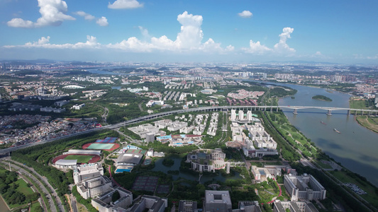 4k广州大学城大景视频