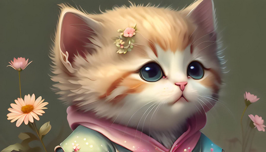 可爱小猫猫数字艺术视频