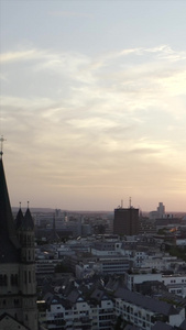 夕阳下的德国科隆大教堂欧洲建筑视频