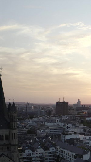 夕阳下的德国科隆大教堂欧洲建筑20秒视频