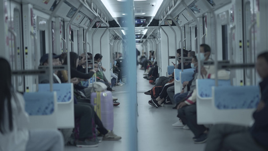 4k地铁城市轨道交通出行空镜视频