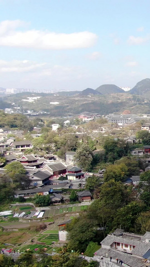 航拍贵州青岩古镇5A级景区全景20秒视频
