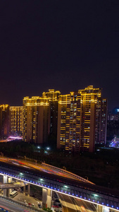 重庆都市夜景立交车流延时素材鹅观岩大桥视频