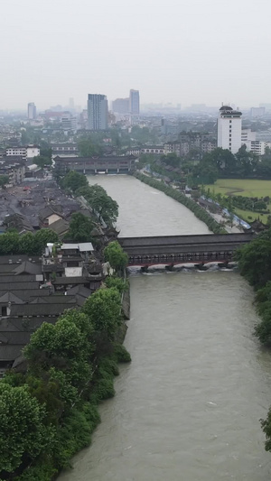 岷江旁的都江堰古建筑群国家级风景名胜区86秒视频