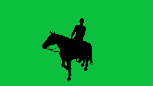 4k动画-男子骑马在绿屏上视频