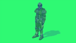 固态模型的生物机器人在绿屏背景上旋转9秒视频