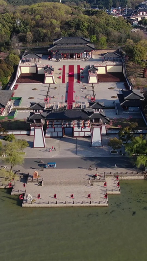航拍三国影视城吴王宫视频风景名胜42秒视频