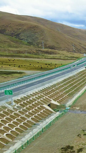 壮美中国青藏高原火车铁路大桥风景铁路桥视频