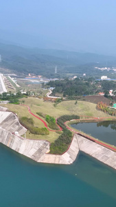 高清竖屏航拍桂平大藤峡南木江副坝景观视频