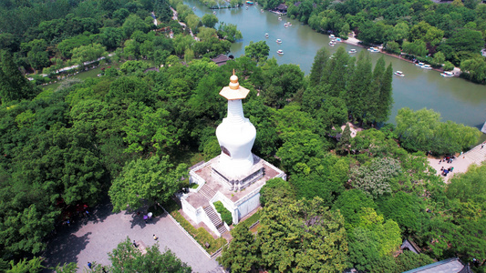 4K航拍扬州5A级旅游景区瘦西湖风景区视频