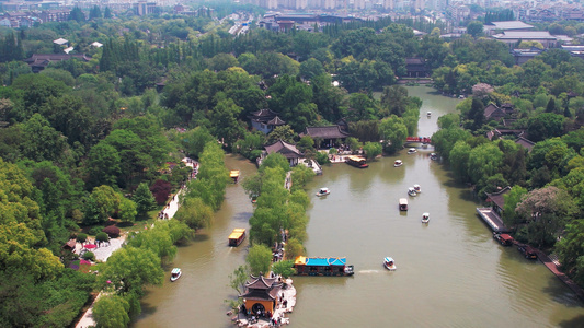 4K航拍扬州5A级旅游景区瘦西湖风景区视频