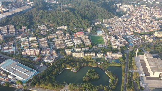 航拍中国广东省广州市黄浦区长洲岛珠江江心岛视频