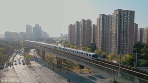 上海轨道交通地铁穿越城市社区56秒视频