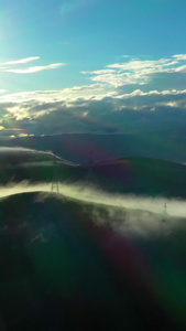航拍西藏318国道清晨日出素材视频
