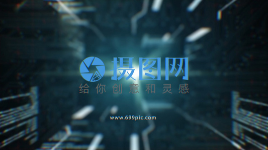 科技片头logo汇聚视频