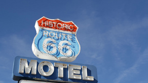 美国66号公路汽车旅馆复古标志10秒视频
