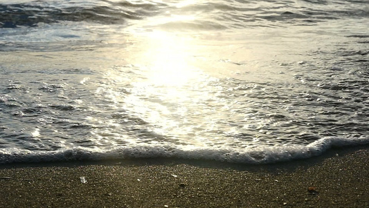 日落沙滩海浪升格视频视频