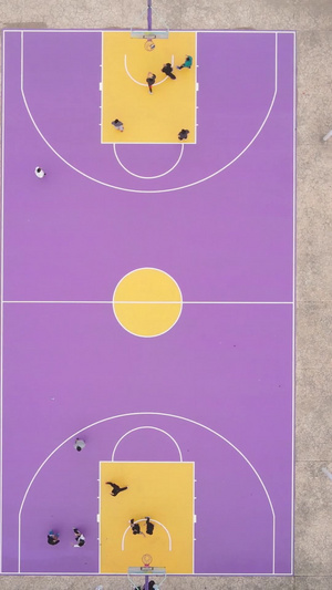 航拍城市运动体育健身篮球赛素材篮球素材55秒视频
