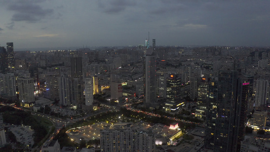 青岛城市夜景航拍视频