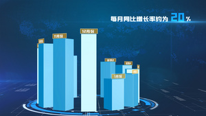 大气震撼科技数据柱状图49秒视频