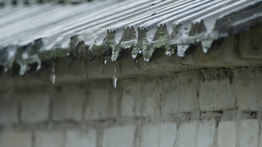 下雨4K实拍慢镜头升格视频